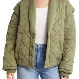 BLANK NYC OLIVE GREEN QUILTED JACKET SZ. Medium